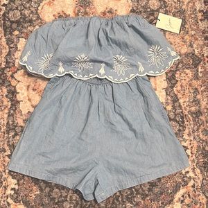 Japna size XS blue embroidered romper